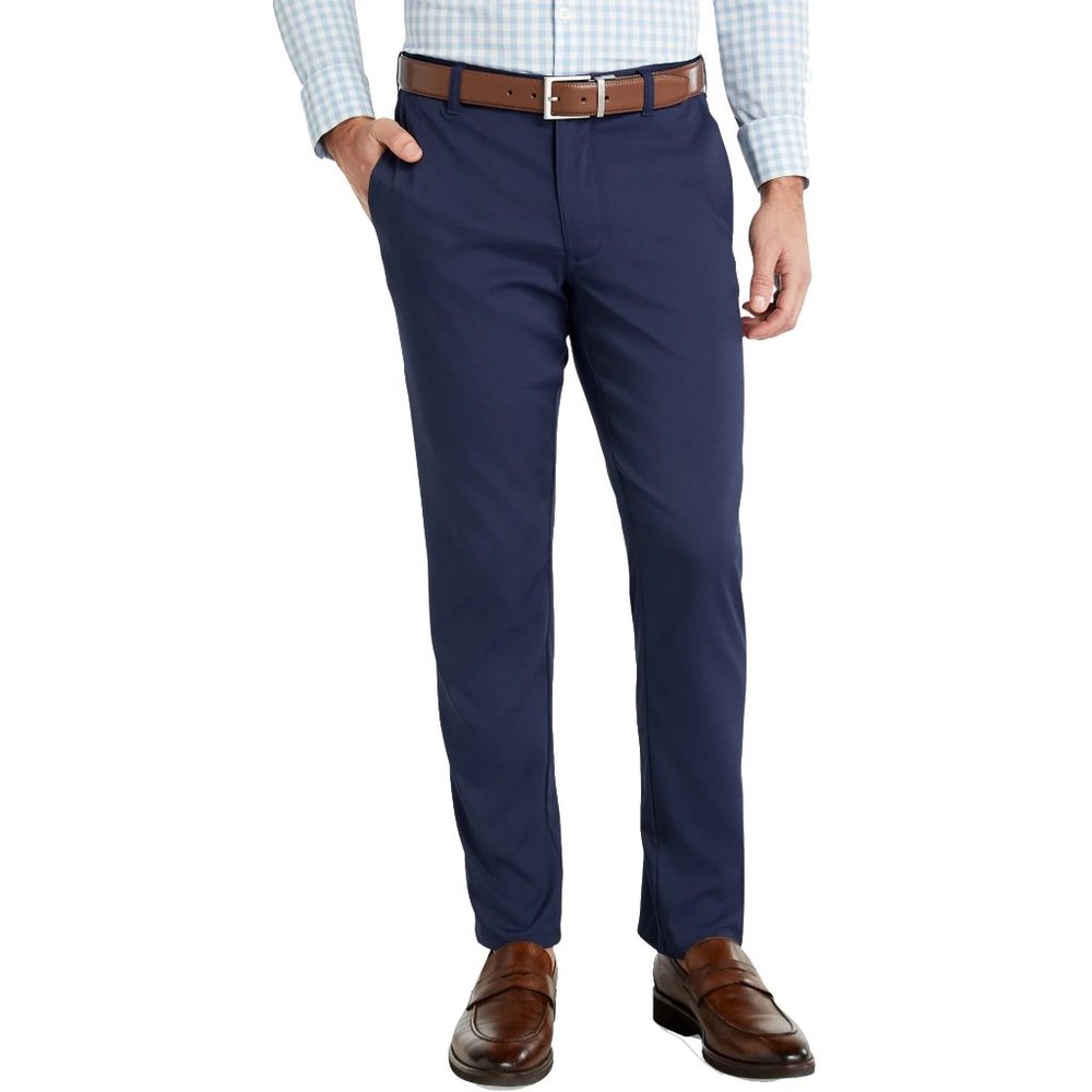 Mizzen + Main Baron Athletic Fit Performance Navy Chino Pants Size 34 x 32